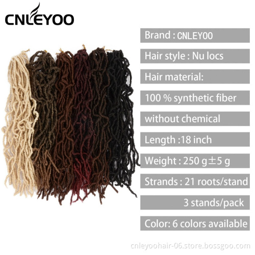 18 Inch Nu Locs Crochet Hair 10 inch 14 inch 24 inch Brown New Faux Lock Crochet Braids For Girls